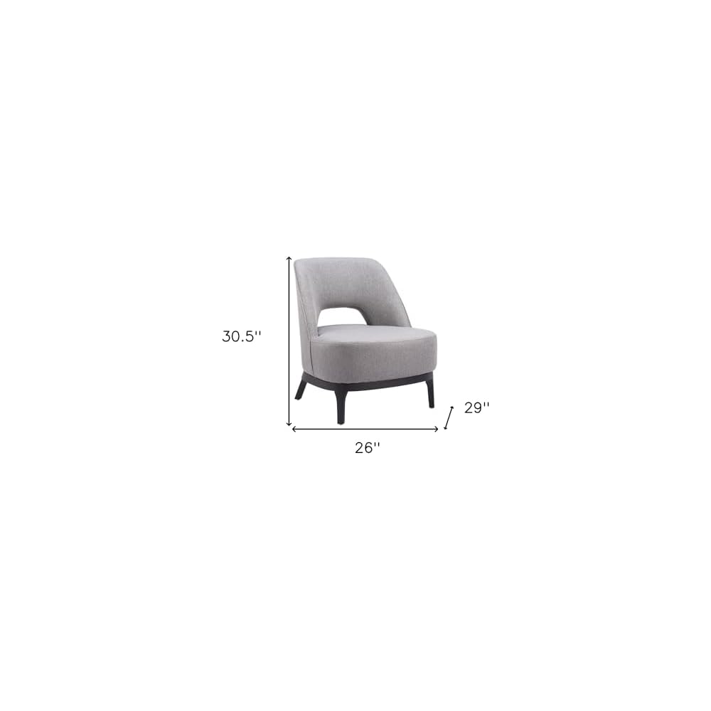 26" Gray and Black Fabric Lounge Chair