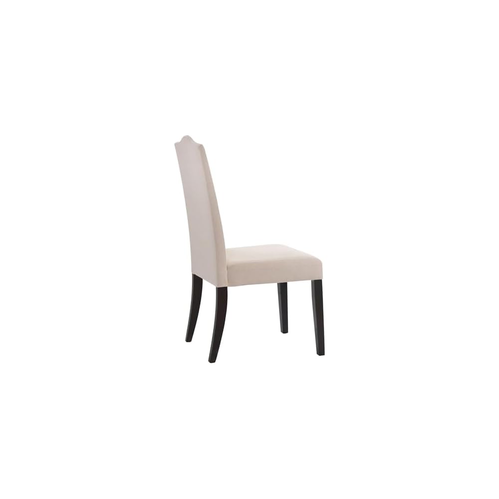 Nailhead Trim Tufted Back Parson Chair - Solid Wooden Frame with Foam Seat and Back Linen Upholstered Chairs - Modern Home Decor Furniture for Living Room, Dining (Espresso)