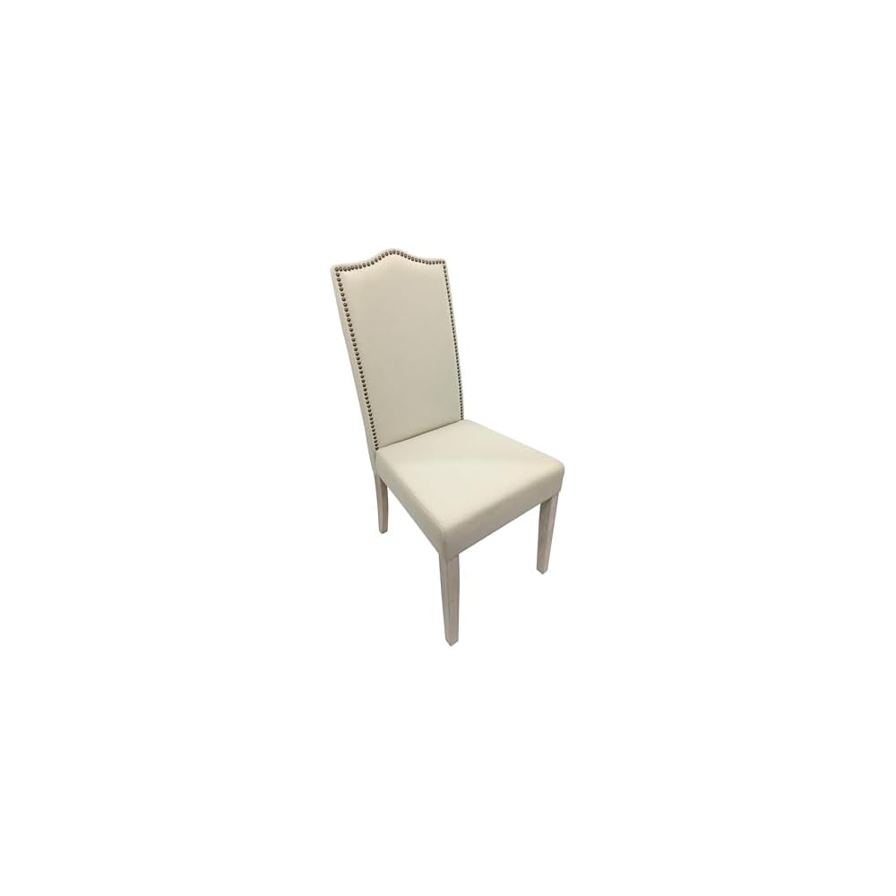 Nailhead Trim Tufted Back Parson Chair - Solid Wooden Frame with Foam Seat and Back Linen Upholstered Chairs - Modern Home Decor Furniture for Living Room, Dining (Espresso)