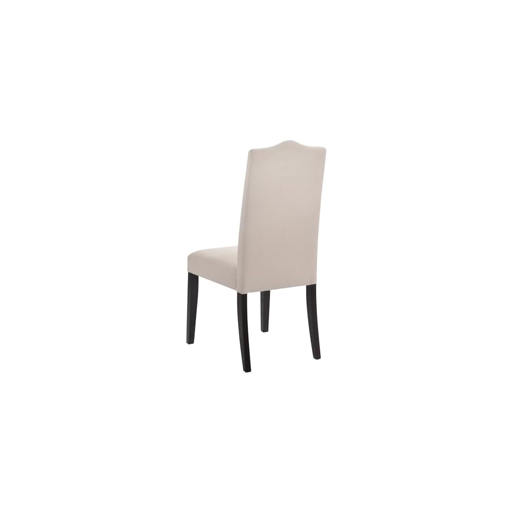 Nailhead Trim Tufted Back Parson Chair - Solid Wooden Frame with Foam Seat and Back Linen Upholstered Chairs - Modern Home Decor Furniture for Living Room, Dining (Espresso)