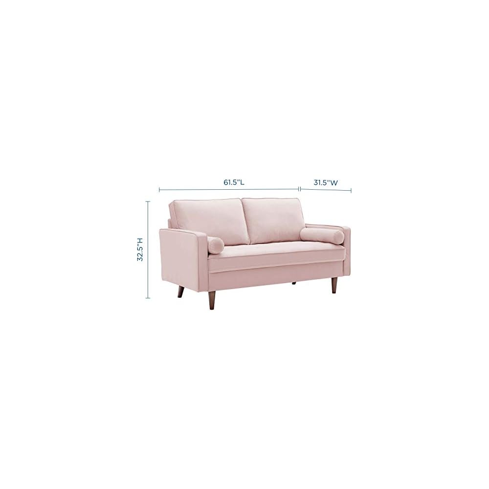 Valour Performance Velvet Loveseat, Pink Valour Performance Velvet Loveseat