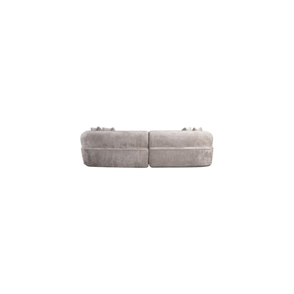 Modern Curved L-Shape Luxury Sofa with Pillows and Minimalist Design for Living Room, Comfy Sectional Sleeper Couch with Boneless Design and Plush Texture for Bedroom (Camel)