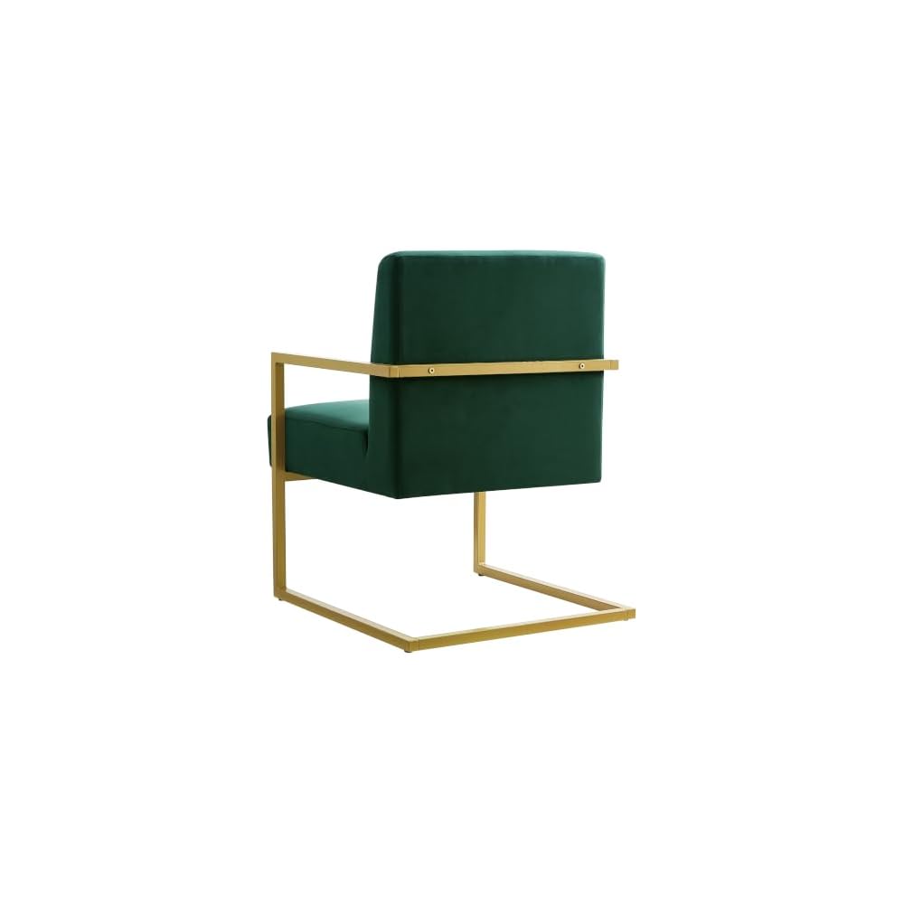 Fashion Velvet Accent Chair with Gold Metal Stand-Jade