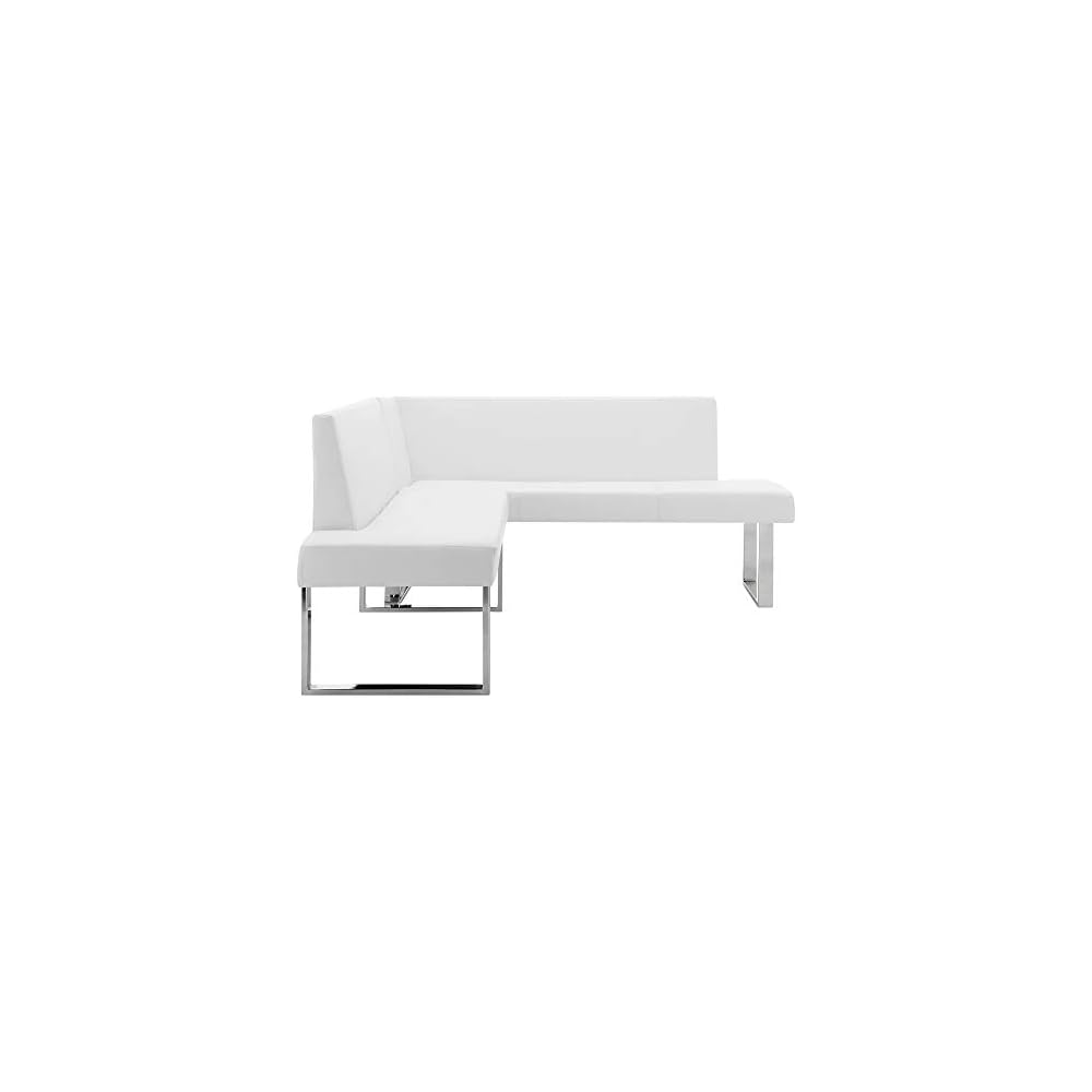 Amanda Sectional in White and Chrome Finish 79.5"x58"x22"