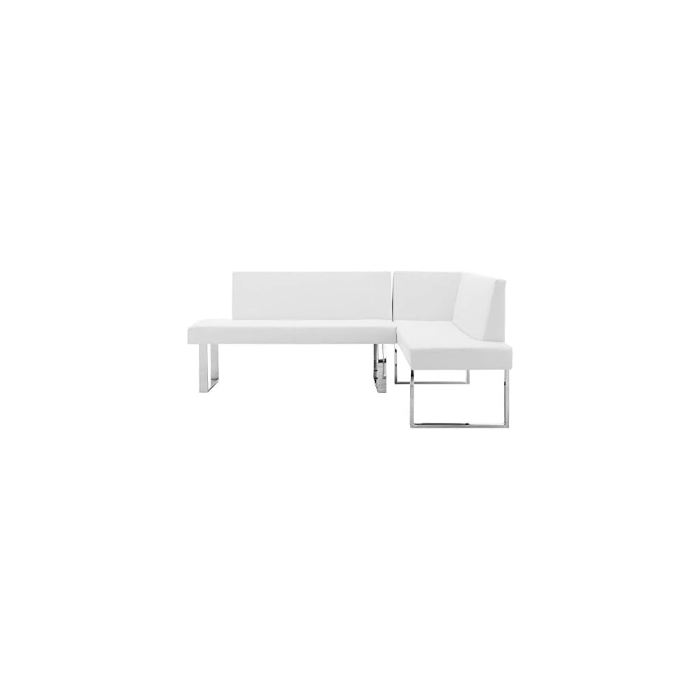 Amanda Sectional in White and Chrome Finish 79.5"x58"x22"
