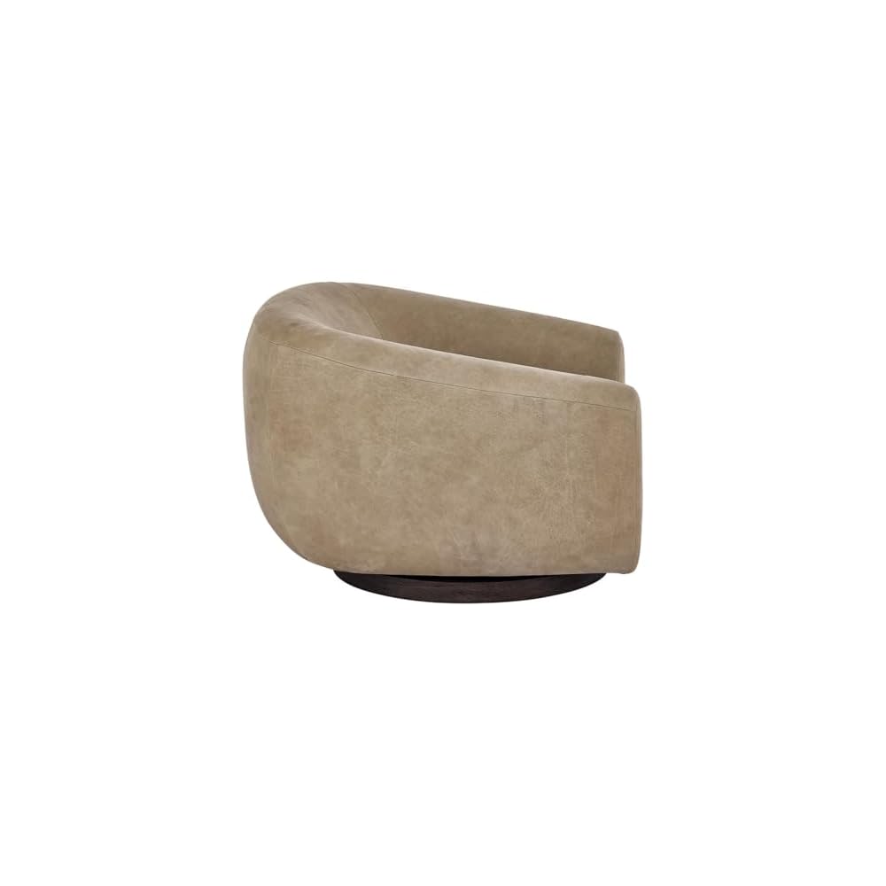 Fitz Swivel Chair in Brown Leather