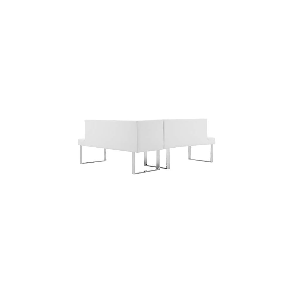 Amanda Sectional in White and Chrome Finish 79.5"x58"x22"
