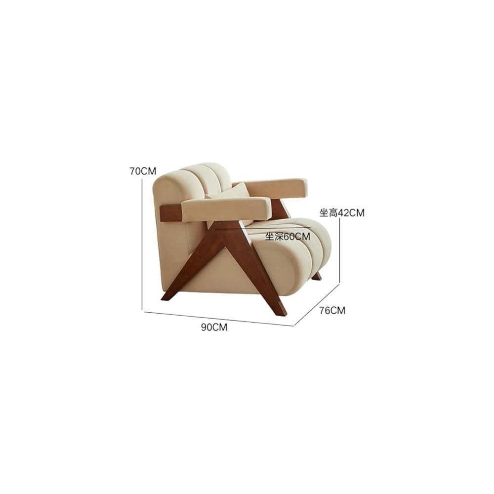 Living Room Single Sofa Chair Lamb's Wool Cream Balcony Lounge