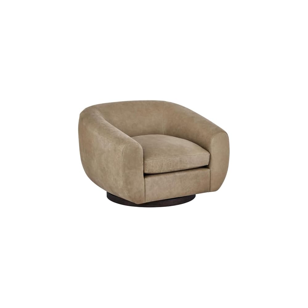 Fitz Swivel Chair in Brown Leather