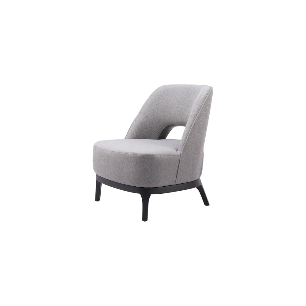 26" Gray and Black Fabric Lounge Chair