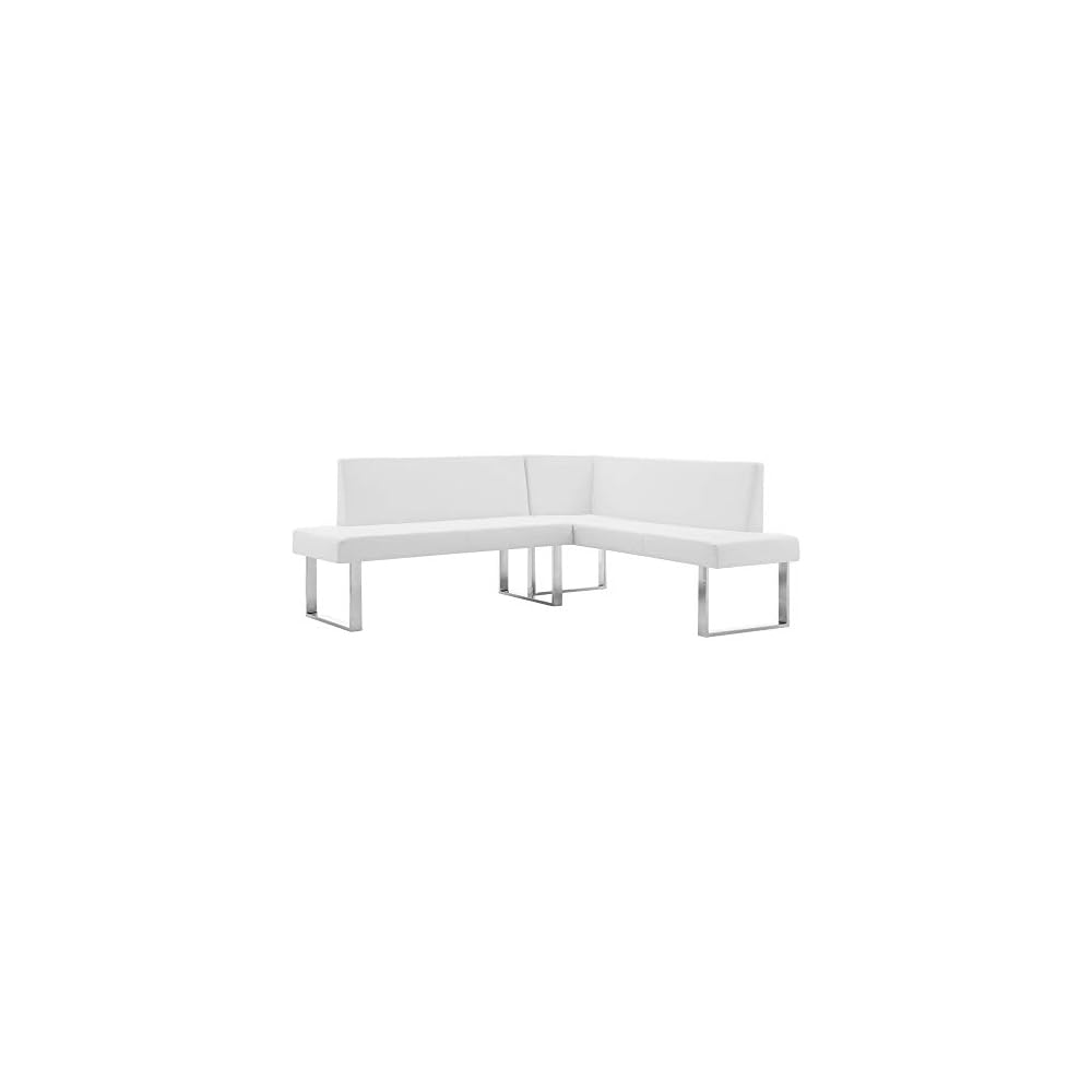 Amanda Sectional in White and Chrome Finish 79.5"x58"x22"