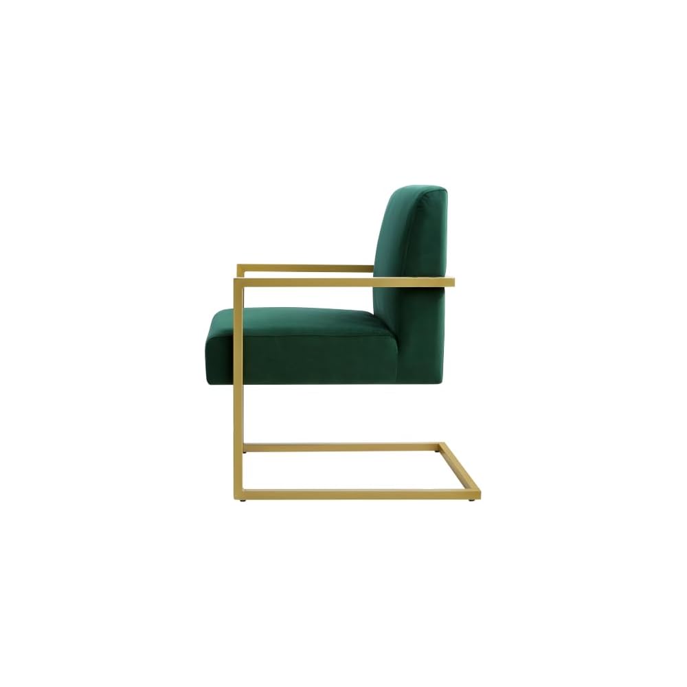 Fashion Velvet Accent Chair with Gold Metal Stand-Jade