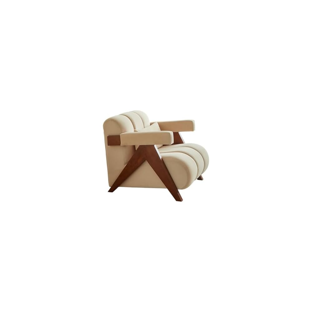 Living Room Single Sofa Chair Lamb's Wool Cream Balcony Lounge