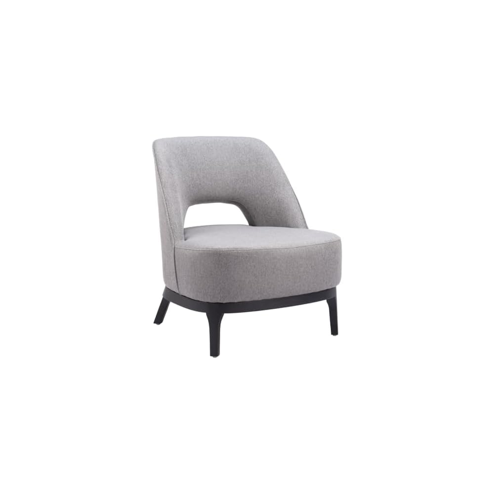 26" Gray and Black Fabric Lounge Chair