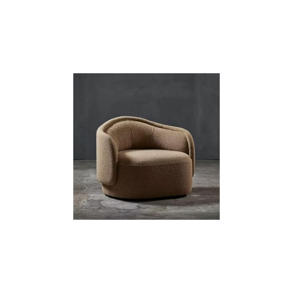 Olive Green Corduroy Accent Chair with High Back and Sloping Arms