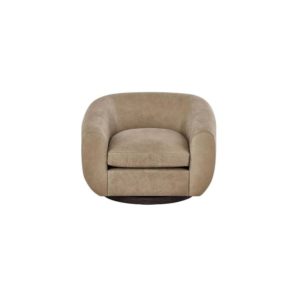 Fitz Swivel Chair in Brown Leather