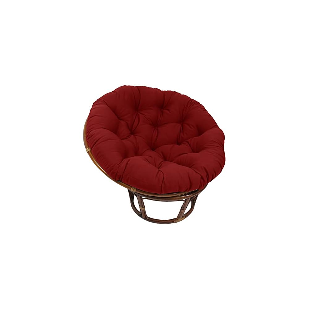 Solid Twill Papasan Chair Cushion, 52" x 6" x 52", Burgundy