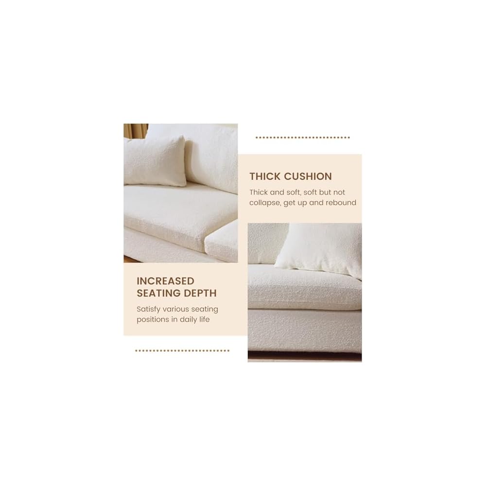 100" Modern Cloud Loveseat Sofa Couch Sleeper Sofa with 2 Pillows Strong Structure for Living Room Apartment Office