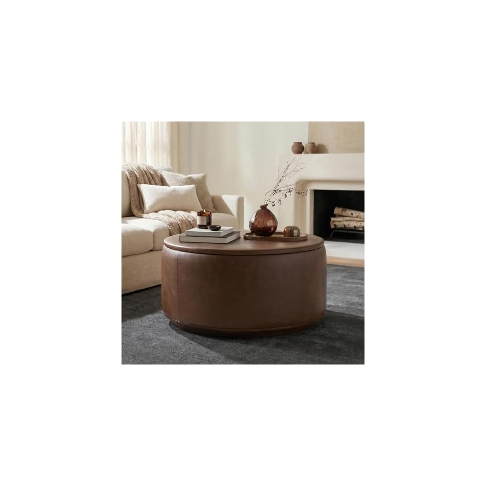 Essex 40" Lounge Chair – Full-Grain Pure-Aniline Italian Leather, Tufted Back & Arms, Feather-Down Cushioning, Walnut Wood Legs - Cognac Tan