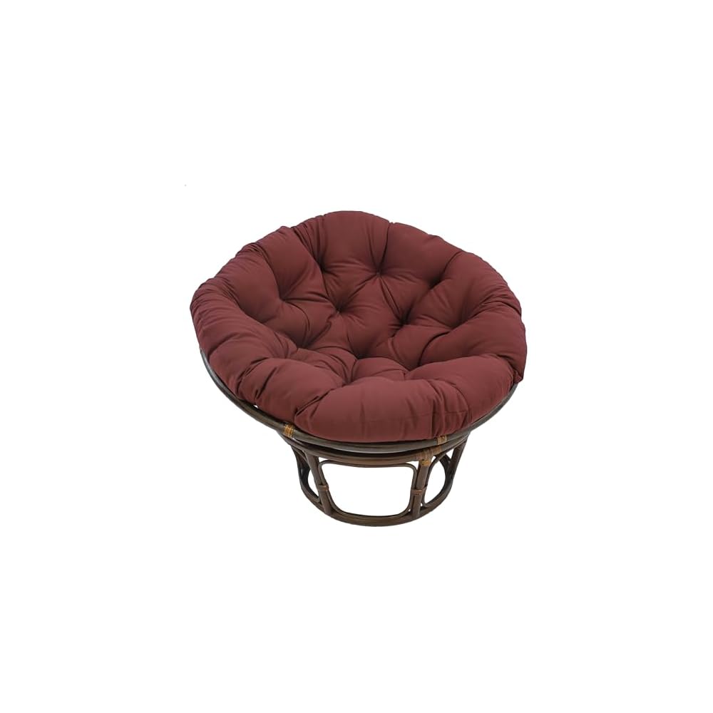 Solid Twill Papasan Chair Cushion, 52" x 6" x 52", Burgundy