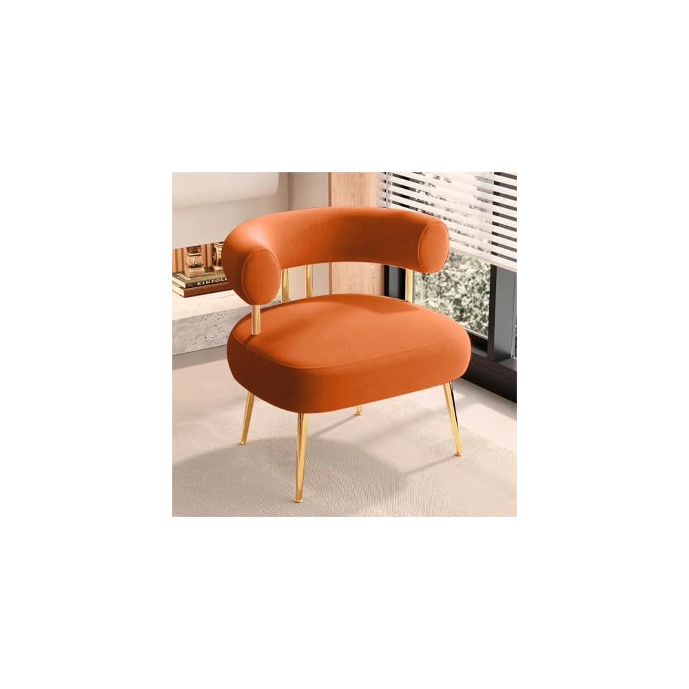 Mid Century Sherpa Boucle Accent Chair, Round Upholstered Barrel Arm Chair for Small Spaces, Fluffy Side Corner Sofa Chair for Living Room, Bedroom, Vanity, Office, Reading Nook