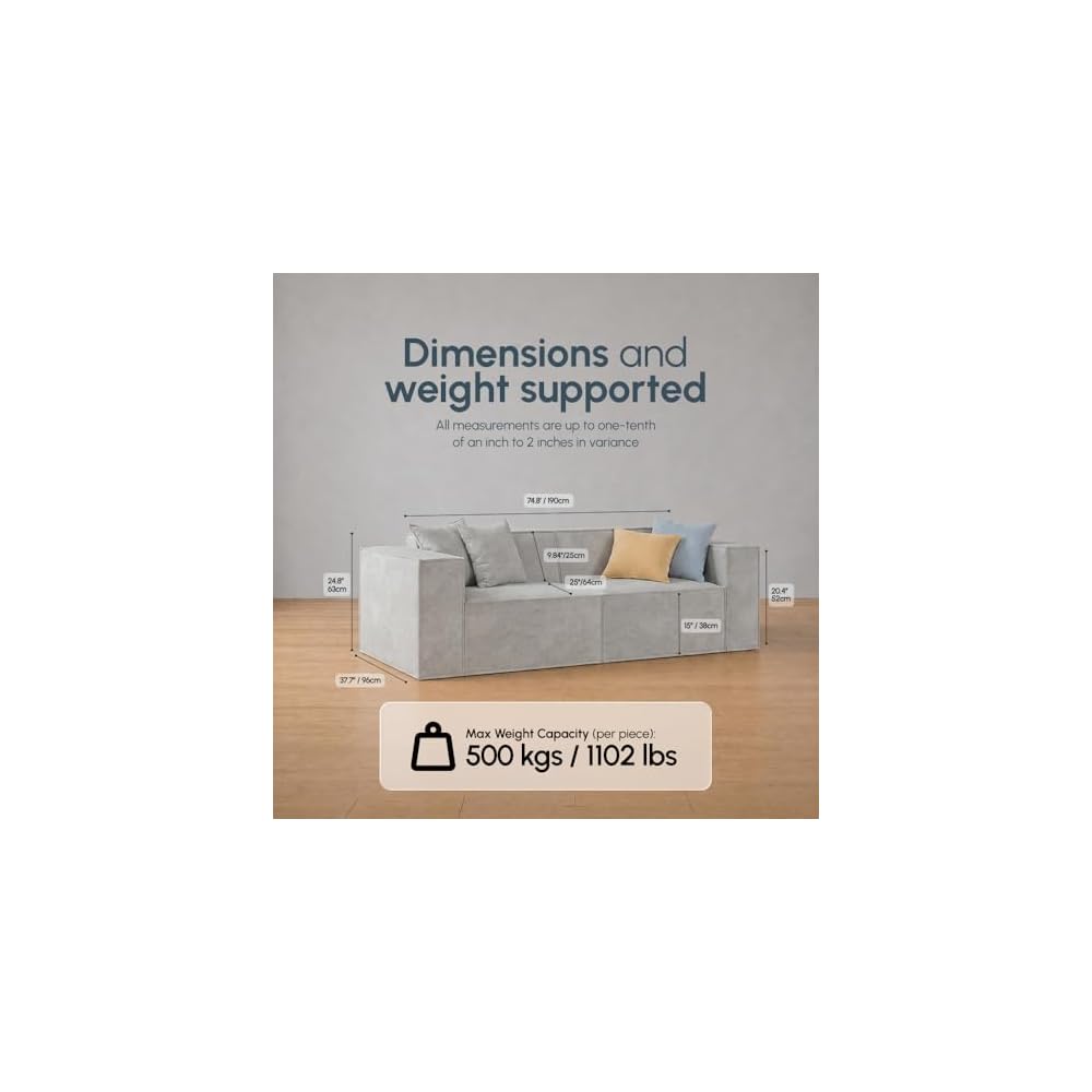 M1 Loveseat Sofa, Boneless Couch