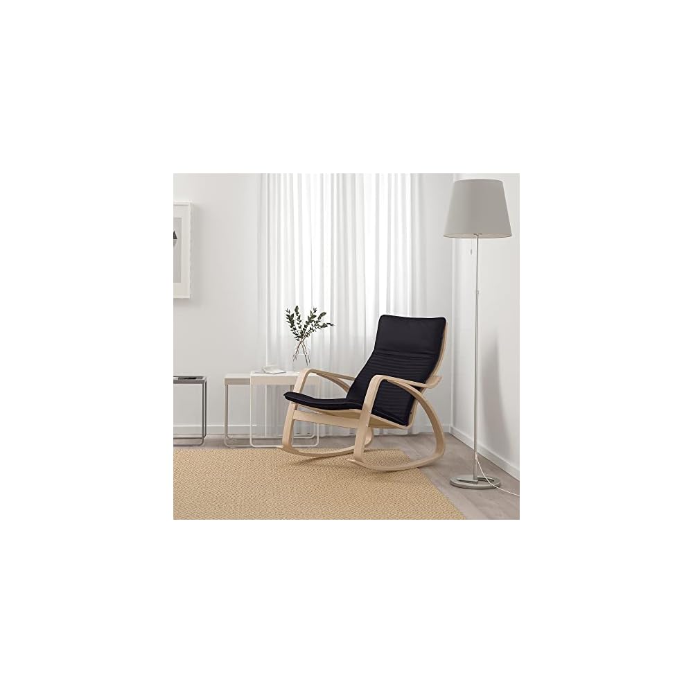 POÄNG Rocking-chair, white stained oak veneer/Knisa black