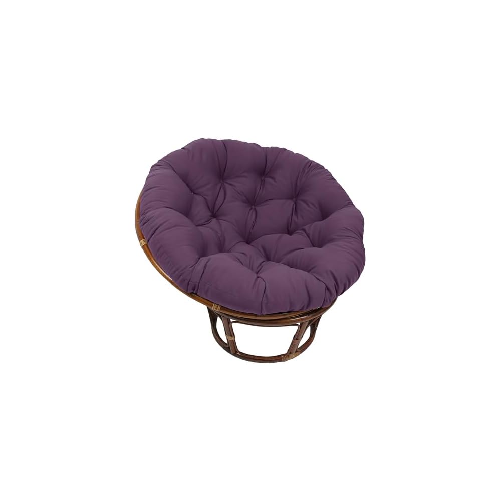 Solid Twill Papasan Chair Cushion, 52" x 6" x 52", Burgundy