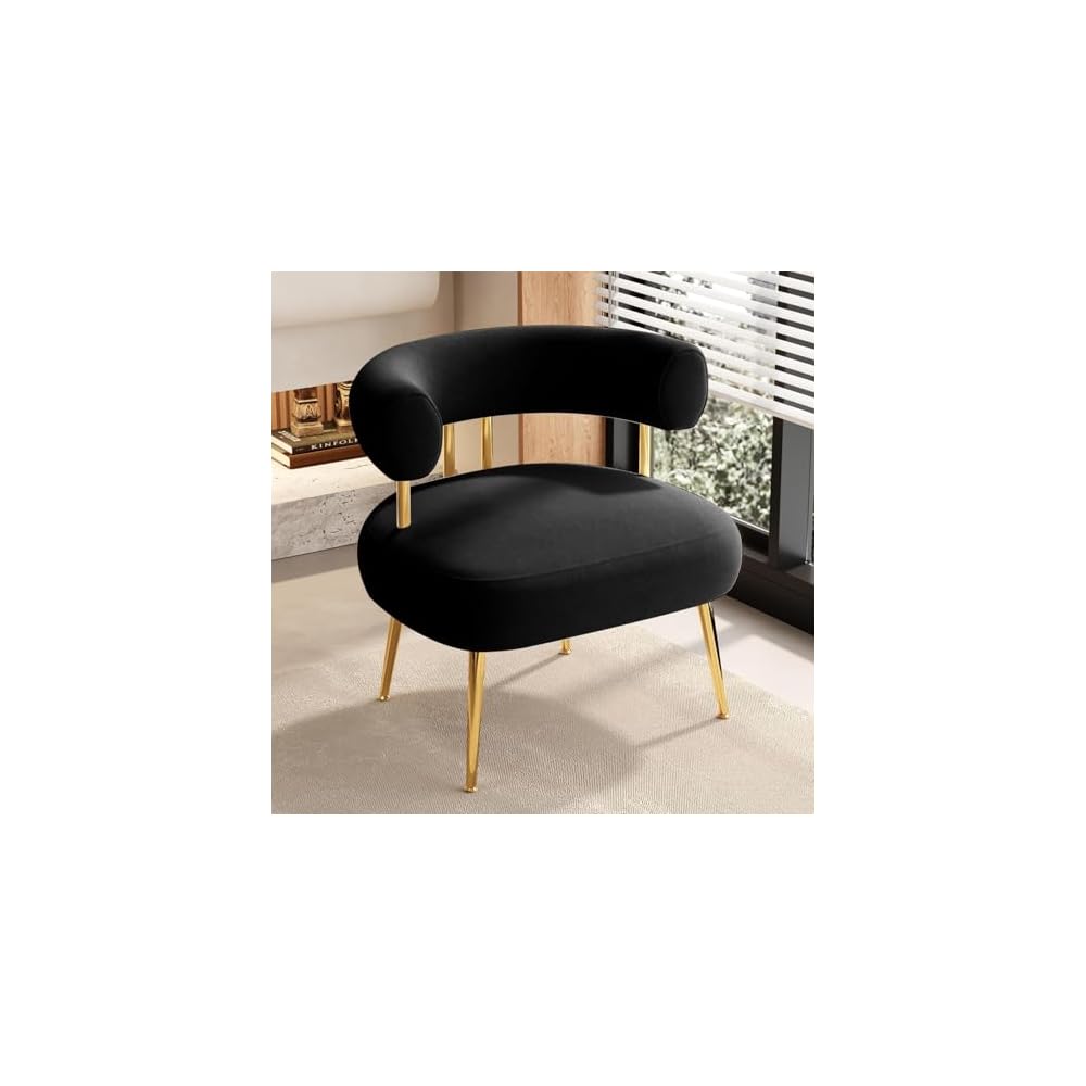 Mid Century Sherpa Boucle Accent Chair, Round Upholstered Barrel Arm Chair for Small Spaces, Fluffy Side Corner Sofa Chair for Living Room, Bedroom, Vanity, Office, Reading Nook