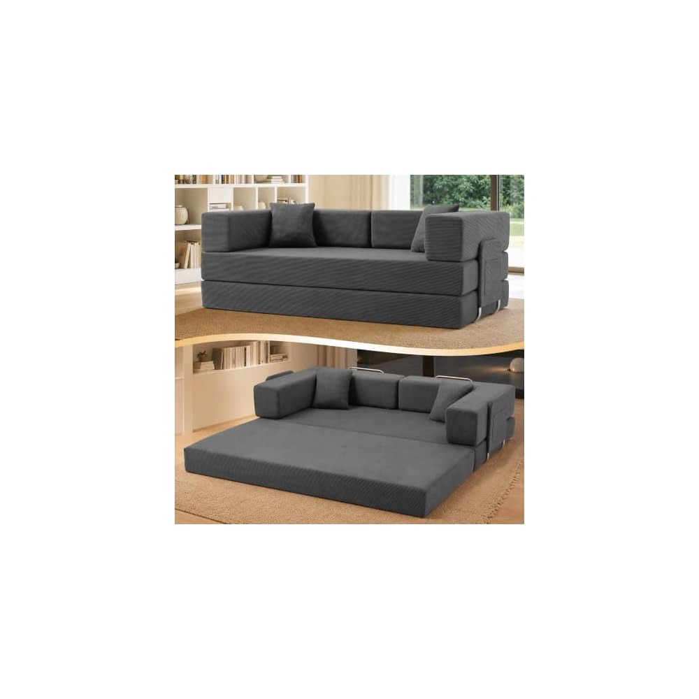 78.8" Convertible Sofa Bed, Boneless Couch for Living Room