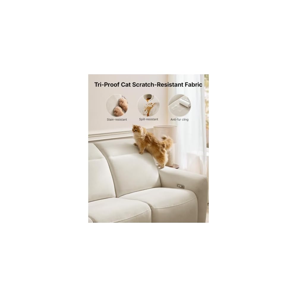 Amada 95'' Power Reclining Sofa Oversized, 3-Seater, Zero Gravity, Beige