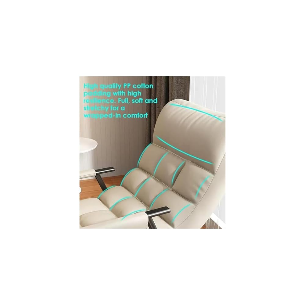 Modern Rocking Chair - Comfy Lounge Chair for Living Room & Bedroom, Stylish Armchair with Side Pockets, Light Grey Recliner for Relaxation