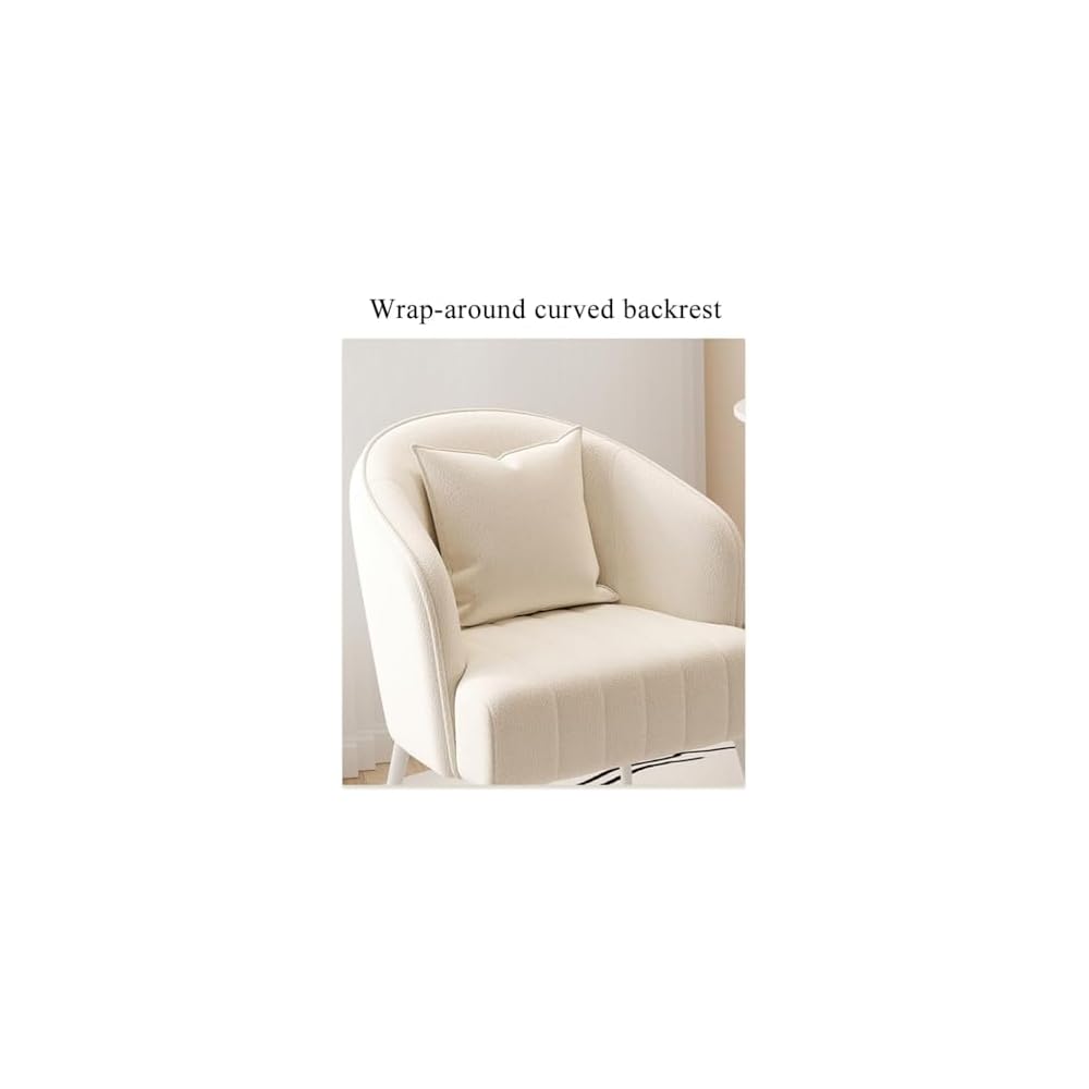 Modern Plush Living Room Chair Upholstery Lazy Chair Arm Chair with Pillows,Comfy Chair Bedroom Accent Chairs Sofa Seat Chair for Hotel Parlour Negotiation(White,Gold Legs)