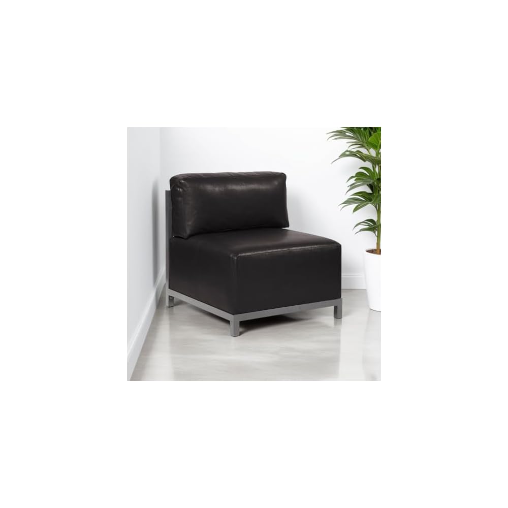 Axis Chair with Cover for Indoor and Outdoor Seating, Cushioned Titanium Frame Chair for Living Room, Office and Bedroom Use, 30.5 x 32.5 x 30 Inches, Avanti Black