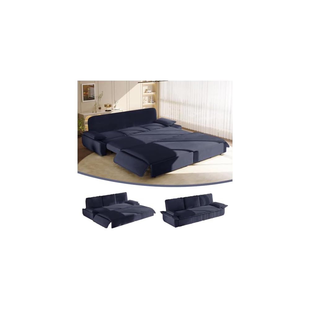 94.5" Queen Size Sleeper Sofa Bed, 3-in-1 Convertible Sleeper Sofa Bed, Modern Corduroy Loveseat, for Living Room, Bedroom, Apartment, Office, RV