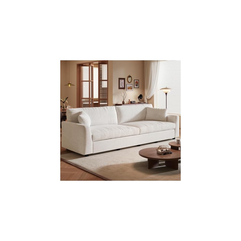 100" Modern Cloud Loveseat Sofa Couch Sleeper Sofa with 2 Pillows Strong Structure for Living Room Apartment Office