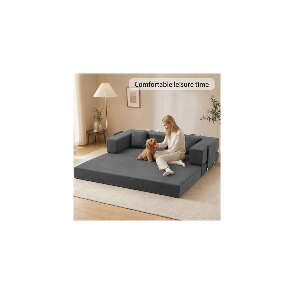 78.8" Convertible Sofa Bed, Boneless Couch for Living Room