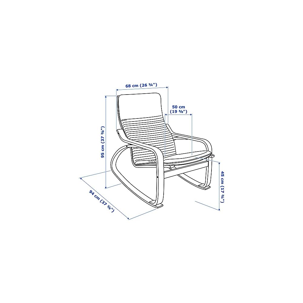 POÄNG Rocking-chair, white stained oak veneer/Knisa black