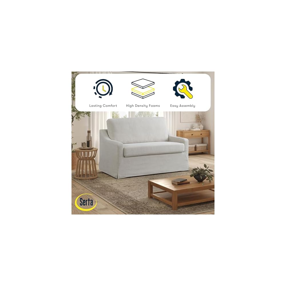 ® Harper 53.3” Twin Pullout Sofa Bed, Easy Assembly, USB Power Ports, Soft Modern, Sloped, Woven Fabric