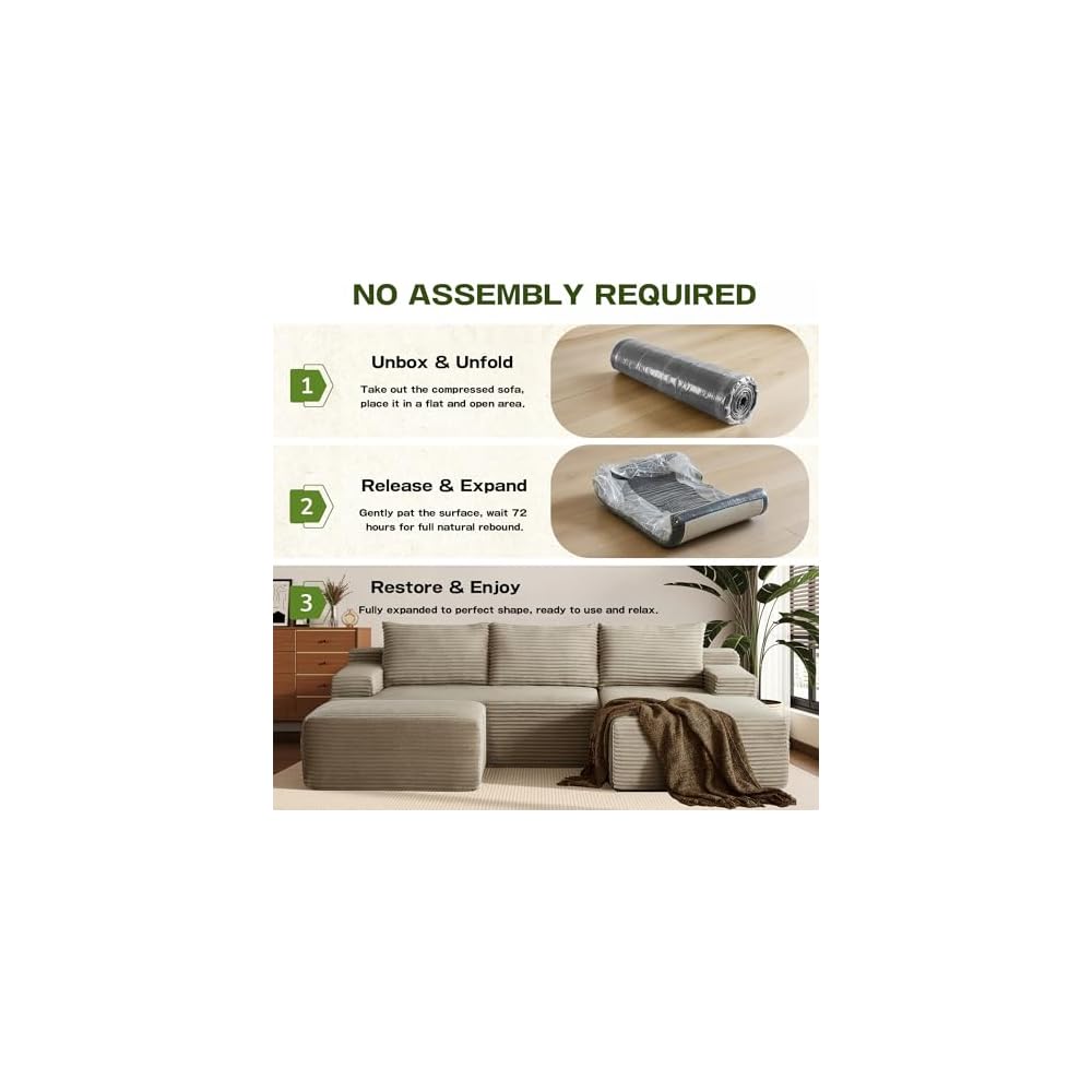 Boneless Couch Comfy Sectional Couches for Living Room,U Shaped Modular Cloud Couch Sofa, Minimalist Modular Sectional Sofa with Deep Seat