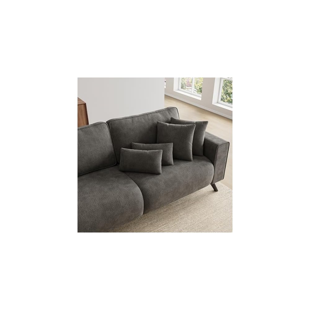 85" Loveseat Sofa, Chenille Couch with Deep Seat, Dark Grey