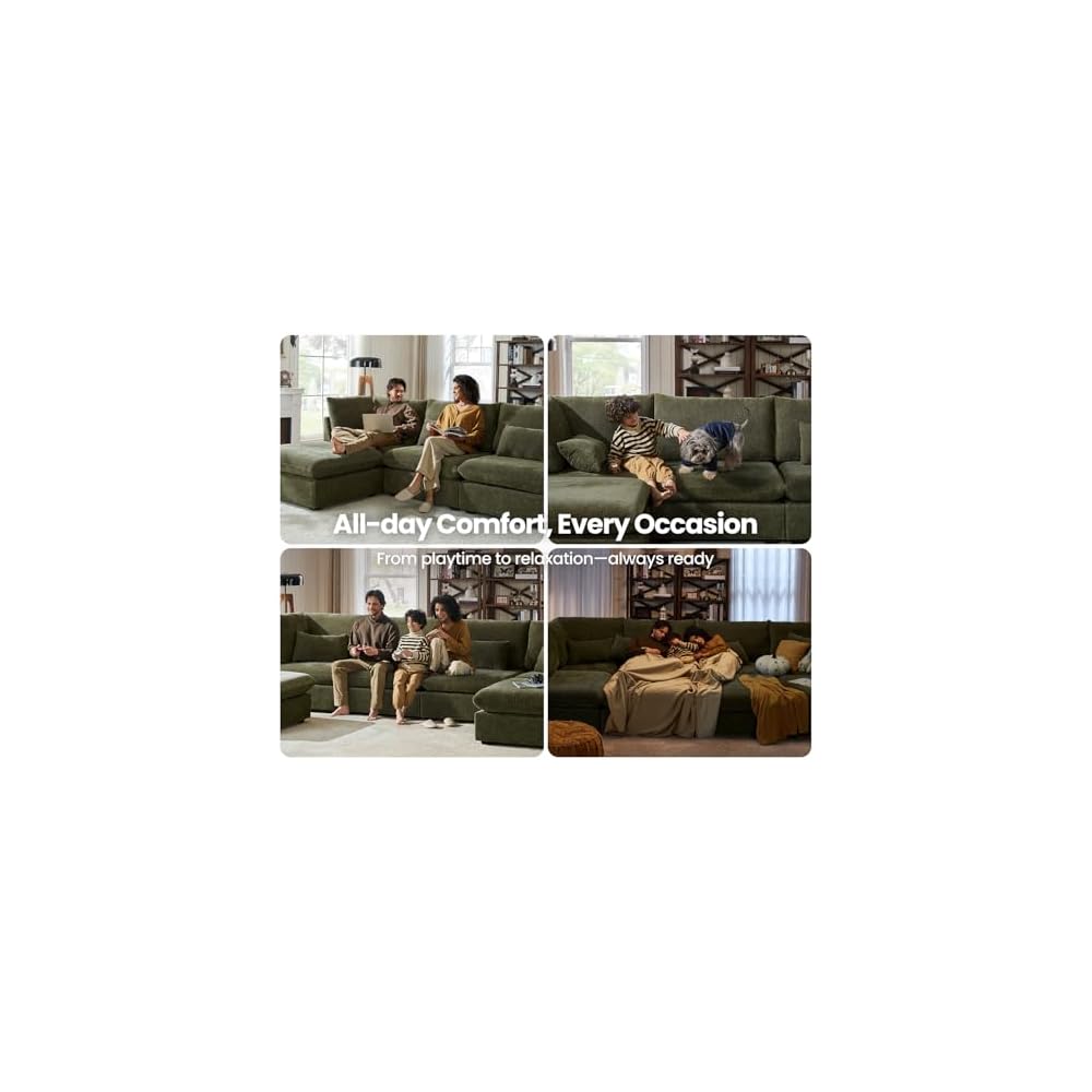 Module for Modular Oversized Couch, Sectional Sofa (Seater, Light Green）
