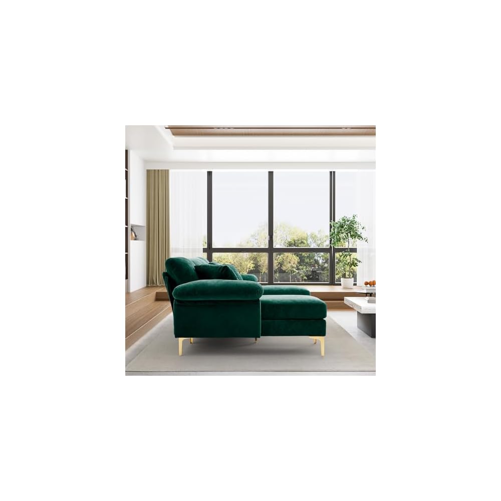 114" U-Shaped Modular Sectional Sofa for Living Room, Green