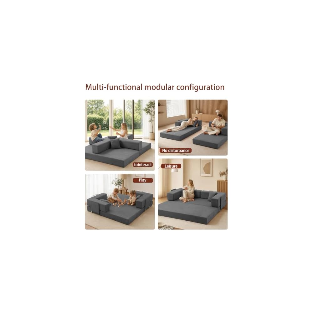 78.8" Convertible Sofa Bed, Boneless Couch for Living Room