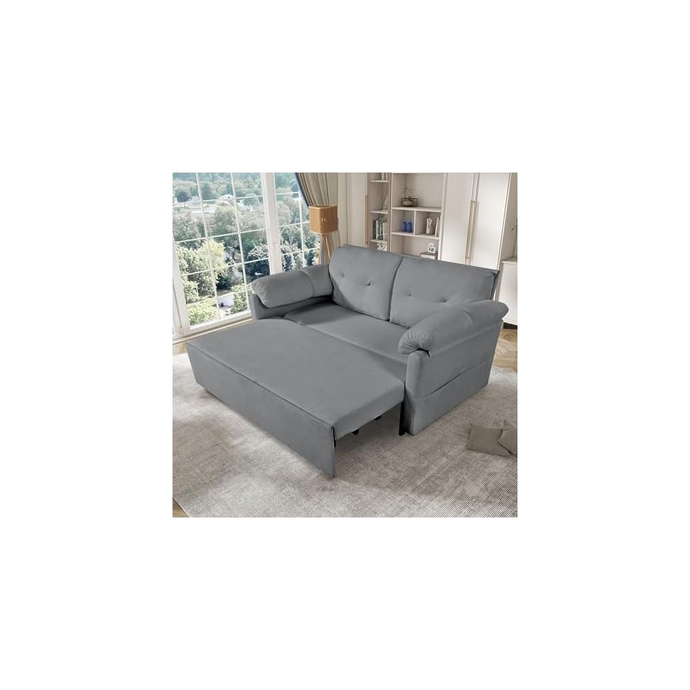 71.65" 3-in-1 Convertible Sleeper Couch for Living Room,Gray