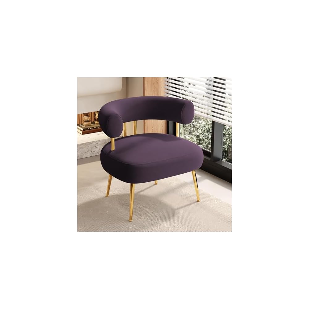 Mid Century Sherpa Boucle Accent Chair, Round Upholstered Barrel Arm Chair for Small Spaces, Fluffy Side Corner Sofa Chair for Living Room, Bedroom, Vanity, Office, Reading Nook