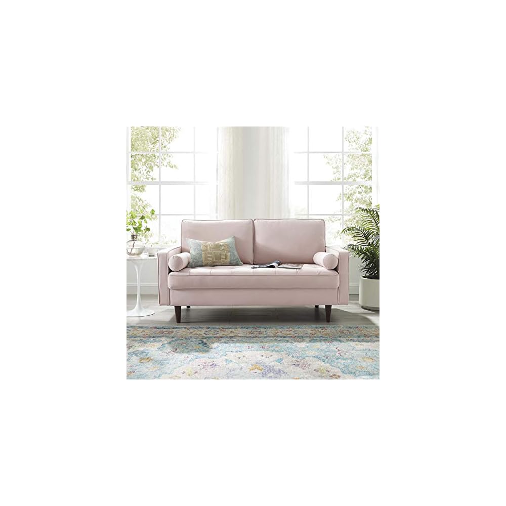Valour Performance Velvet Loveseat, Pink Valour Performance Velvet Loveseat