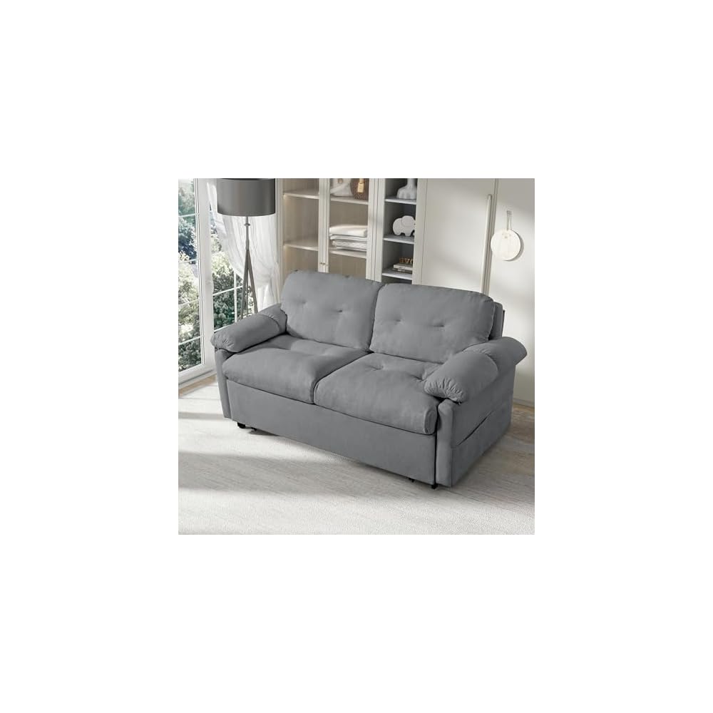 71.65" 3-in-1 Convertible Sleeper Couch for Living Room,Gray