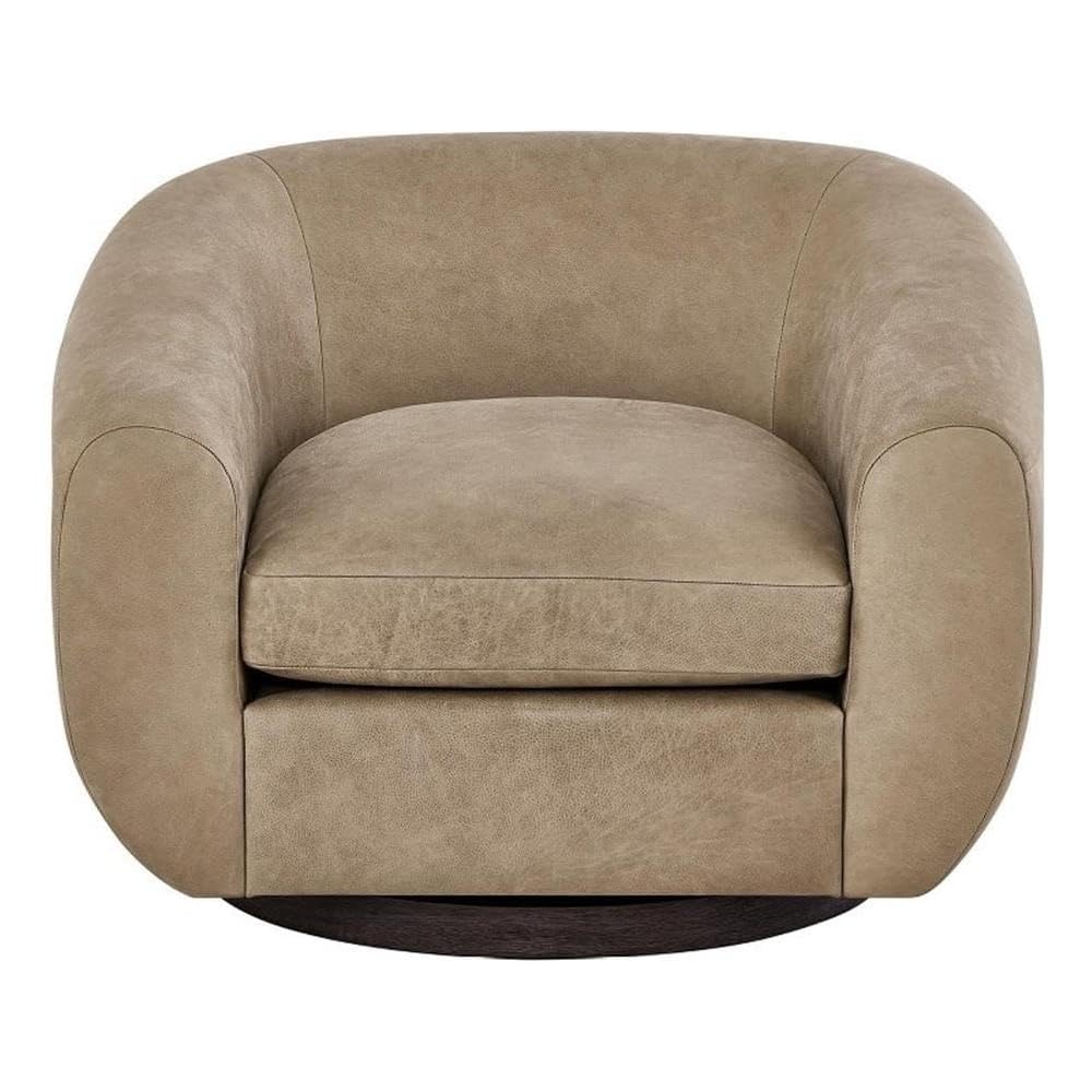 Fitz Swivel Chair in Brown Leather