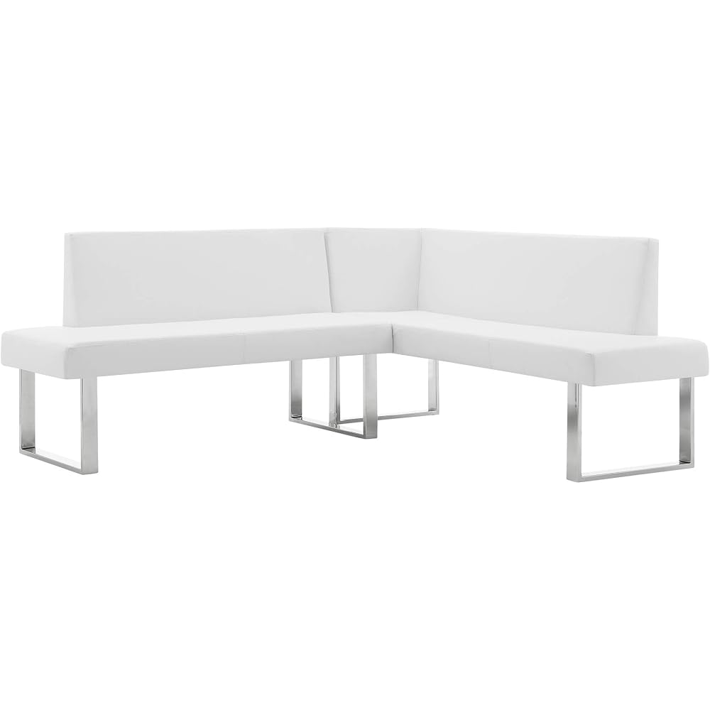 Amanda Sectional in White and Chrome Finish 79.5"x58"x22"